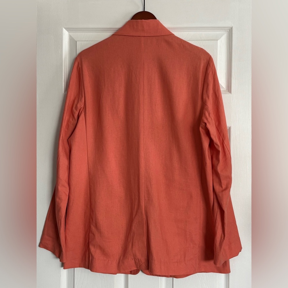 Linen Blend A New Day Women’s Coral Single Button Blazer With Pockets Size Large - Picture 3 of 13